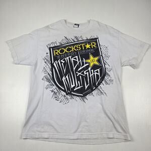 Vtg Y2k Metal Mulisha Shirt‎ Mens Large White Rockstar Energy Drink Graphic Rock